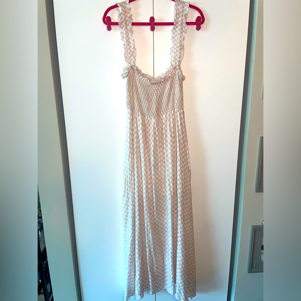 Altar’d State beige gingham sundress (Size L)